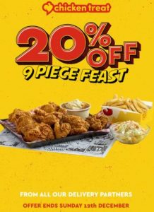 DEAL: Chicken Treat - 20% off 9 Piece Feast via Uber Eats, DoorDash, Deliveroo & Menulog (until 12 December 2021) 6