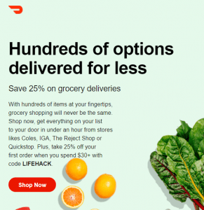 DEAL: DoorDash - 25% off First Grocery or Convenience Order with $30+ Spend (until 30 November 2021) 8