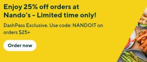 DEAL: Nando's - 25% off for DoorDash DashPass Members 9