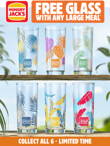 DEAL: Hungry Jack's - Free Glass with Large Meal Purchase 3