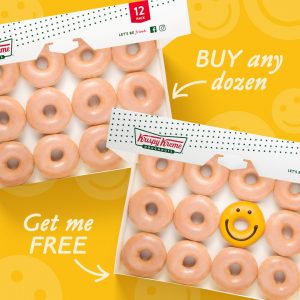 DEAL: Krispy Kreme - Free Happy Original Glazed Dozen with Any Dozen Purchase (18 November 2021) 4
