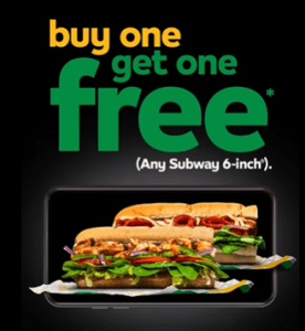 DEAL: Subway - Buy One Get One Free Six-Inch Sub via Subway App (until 14 November 2021) 3