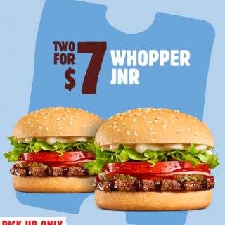 DEAL: Hungry Jack's - 2 Whopper Juniors for $7 via App (until 19 September 2022) 1