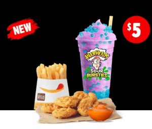 DEAL: Hungry Jack's - $5 Warheads Meal Deal with 6 Nuggets, Small Chips & Frozen Warheads Drink via App 3