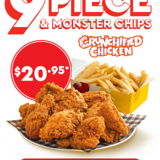 DEAL: Chicken Treat - 9 Piece Crunchified Chicken & Monster Chips for $20.95 4
