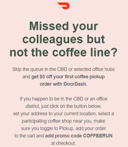 DEAL: DoorDash - $5 off First Coffee Pickup Order (until 20 December 2021) 8