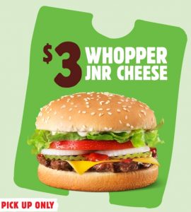 DEAL: Hungry Jack's - $3 Whopper Junior Cheese via App (until 4 April 2022) 3