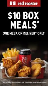 DEAL: Red Rooster - $10 Box Meals via Red Rooster Delivery (until 13 December 2021) 1