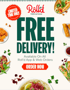 DEAL: Roll'd - Free Delivery via App or Website with No Minimum Spend (until 10 April 2022) 4