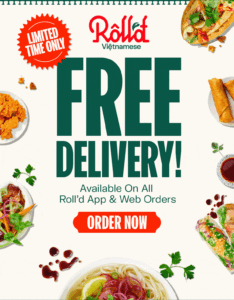 DEAL: Roll'd - Free Delivery via App or Website with No Minimum Spend (until 19 June 2022) 3