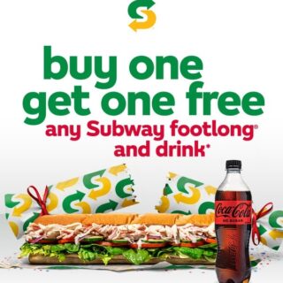 DEAL: Subway - Buy One Get One Free Any Subway Footlong & Drink via Subway App (6 December 2022) 2 DEAL: Subway - Buy One Get One Free Any Subway Footlong & Drink via Subway App (6 December 2022) 2
