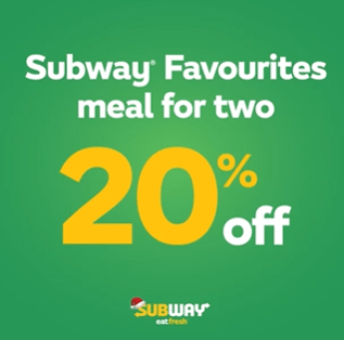 DEAL: Subway - 20% off Favourites Meal for Two via Uber Eats 4 DEAL: Subway - 20% off Favourites Meal for Two via Uber Eats 4
