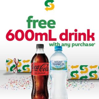 DEAL: Subway - Free 600ml Drink with Any Purchase via Subway App (7 December 2021) 3 DEAL: Subway - Free 600ml Drink with Any Purchase via Subway App (7 December 2021) 3