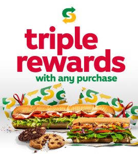 DEAL: Subway - Triple Rewards with Any Purchase via Subway App (8 December 2021) 3