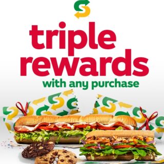 DEAL: Subway - Triple Rewards with Any Purchase via Subway App (3 December 2022) 5 DEAL: Subway - Triple Rewards with Any Purchase via Subway App (3 December 2022) 5