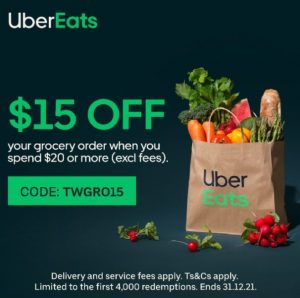 DEAL: Uber Eats - $15 off Grocery Order with $20 Spend (until 31 December 2021) 9