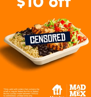 DEAL: Mad Mex - $10 Voucher with Naked Burrito Purchase via Menulog (until 23 January 2022) 1