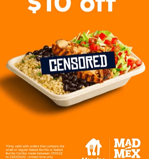 DEAL: Mad Mex - $10 Voucher with Naked Burrito Purchase via Menulog (until 23 January 2022) 2