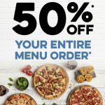 DEAL: Domino’s – 50% off Entire Menu Order at Selected Stores