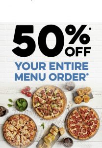 DEAL: Domino's - 50% off Entire Menu Order at Selected Stores 3