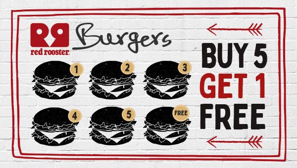 DEAL: Red Rooster - Buy 5 Burgers Get 1 Free for Red Royalty Members 9