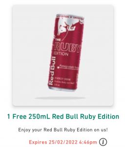 DEAL: 7-Eleven - Free 250ml Red Bull Ruby Edition (until 25 February 2022) 7