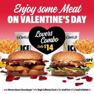DEAL: Carl's Jr - $14 Lovers Combo via App (14 February 2022) 9