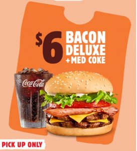 DEAL: Hungry Jack's - $6 Bacon Deluxe + Medium Coke via App (until 25 July 2022) 3