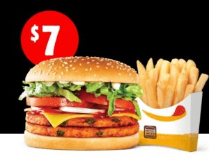 DEAL: Hungry Jack's - $7 Vegan Whopper Cheese + Medium Chips via App 3