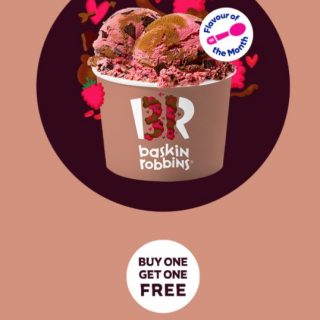 DEAL: Baskin Robbins - Buy One Get One Free Raspberry Chocolate Chip 1 Scoop Waffle Cone for Club 31 Members 8