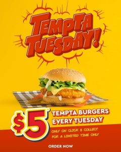 DEAL: Chicken Treat - $5 Tempta Burgers Every Tuesday via Click & Collect Website 7