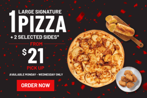 DEAL: Crust Birthday Deals - 1 Large Signature Pizza + 2 Sides for $21, 1 XL Signature Pizzas + 2 Sides for $42 9