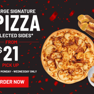 DEAL: Crust Birthday Deals - 1 Large Signature Pizza + 2 Sides for $21, 1 XL Signature Pizzas + 2 Sides for $42 3