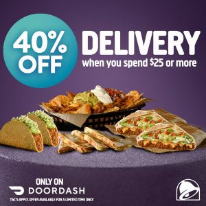 DEAL: Taco Bell - 40% off with $25 Minimum Spend via DoorDash 9