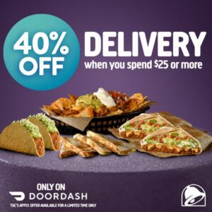 DEAL: Taco Bell - 40% off with $25 Minimum Spend via DoorDash 4