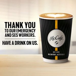 NEWS: McDonald's - Free Medium Hot McCafe Drink or Medium Soft Drink for Emergency & SES Workers 26