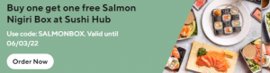 DEAL: Sushi Hub - Buy One Get One Free Salmon Nigiri Box via DoorDash (until 6 March 2022) 9