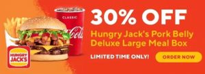 DEAL: Hungry Jack's - 30% off Pork Belly Deluxe Meal via DoorDash (until 27 March 2022) 3