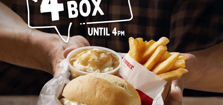 DEAL: Red Rooster - $4.95 Sub Box until 4pm (Sub, Small Chips, Mash & Gravy) 4