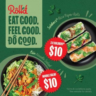 DEAL: Roll'd - 3 for $10 Soldiers or $10 Noodle Salads (until 3 April 2022) 8