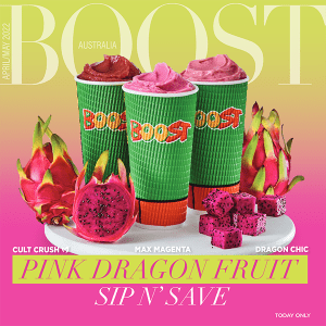 DEAL: Boost Juice - $6 Pink Dragon Fruit Range (4 May 2022) 6