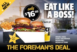 DEAL: Carl's Jr $16.95 Foreman's Deal (Original Angus, Double Cheeseburger, Medium Fries & Drink) 9