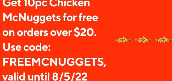 DEAL: McDonald's - Free 10 Chicken McNuggets with $20+ Spend via DoorDash (until 8 May 2022) 8