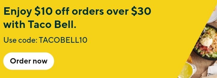 DEAL: Taco Bell - $10 off with $30 Minimum Spend via DoorDash 2