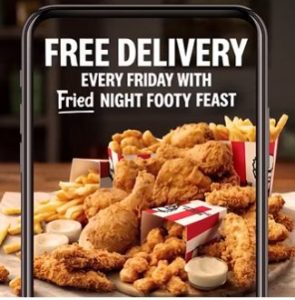 DEAL: KFC - Free Delivery on Fried Night Footy Feast via KFC App on Fridays 3