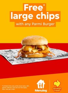 DEAL: Chicken Treat - Free Large Chips with Any Parmi Burger via Menulog 7