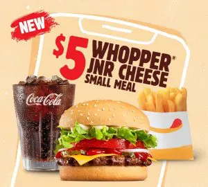 DEAL: Hungry Jack's - $5 Whopper Junior Cheese Small Meal via App 3