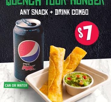 DEAL: Mad Mex - $7 New Snacking Range Snack + Drink Combo 4