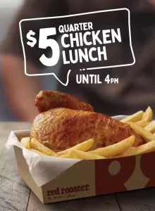 DEAL: Red Rooster - $5 Quarter Chicken & Chips until 4pm ($5.50 NSW/ACT) 3