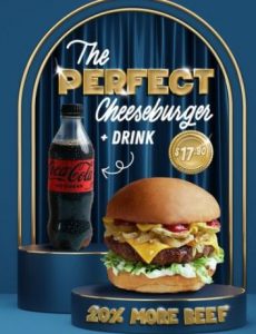 DEAL: Ribs & Burgers - $17.90 Cheeseburger & 390ml Drink 4